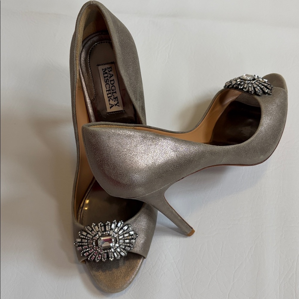 Badgley Mischka Women's Roanna II Dress Pump Wedding Shoes Heels Silver size 10 - Picture 2 of 16